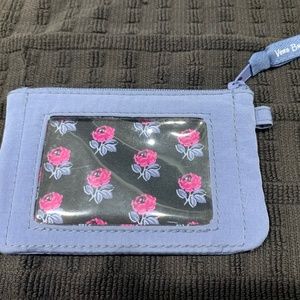 Vera Bradley Zip ID Case Wallet/Coin Purse Rustic Blue NEW